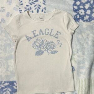 American Eagle Outfitters Kids Light Blue Graphic Tee